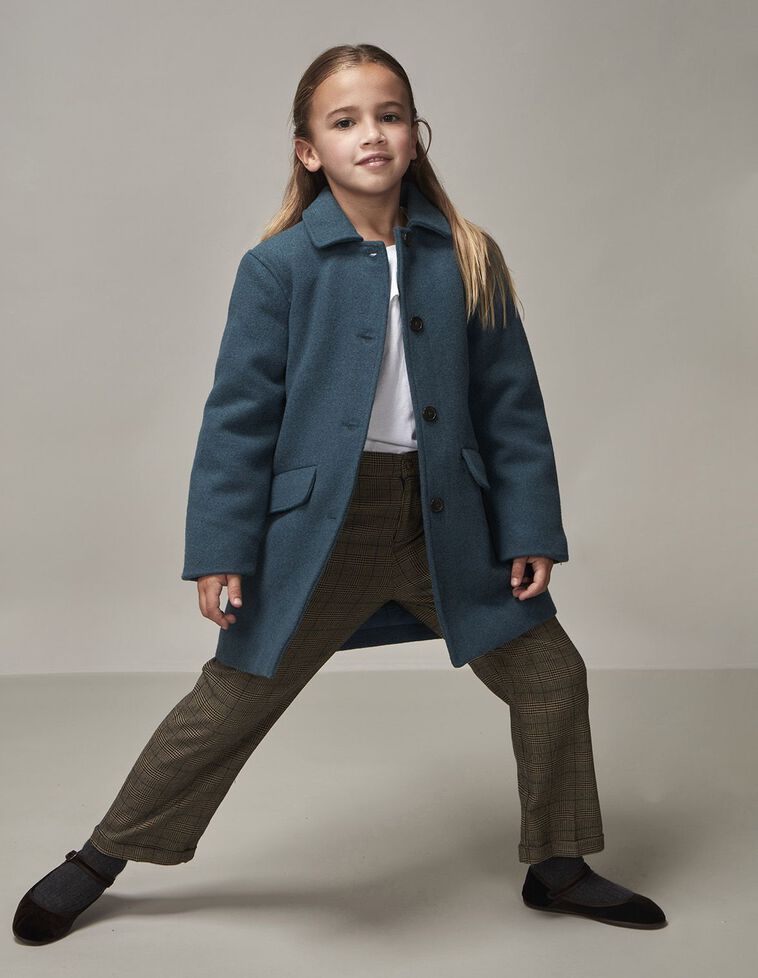 Manteau en Tissu P&eacute;trole