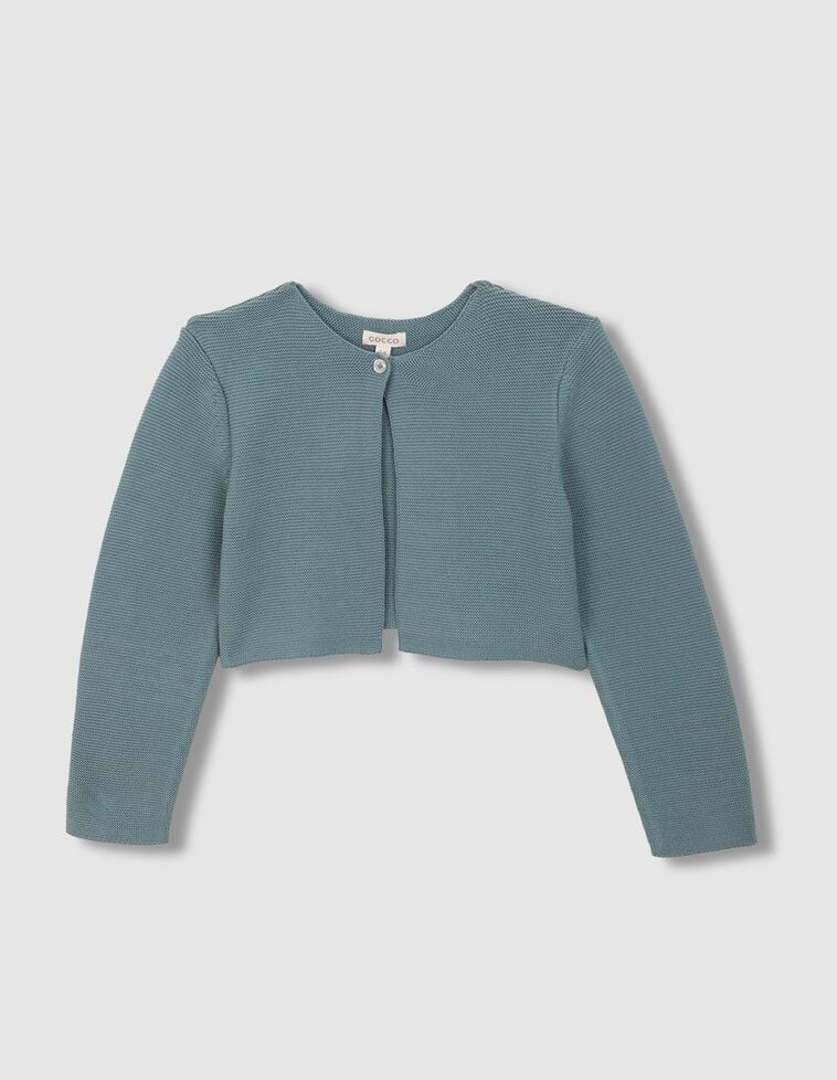 Veste courte en maille mousse verte