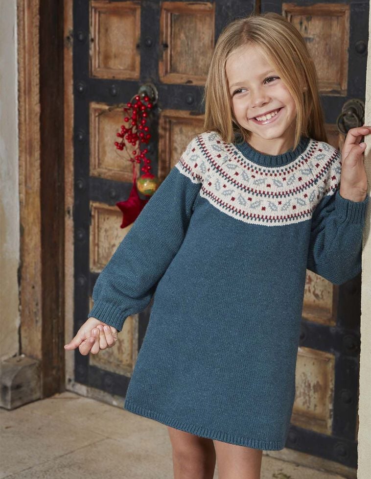 Kleid mit Greca-Muster, in Grün