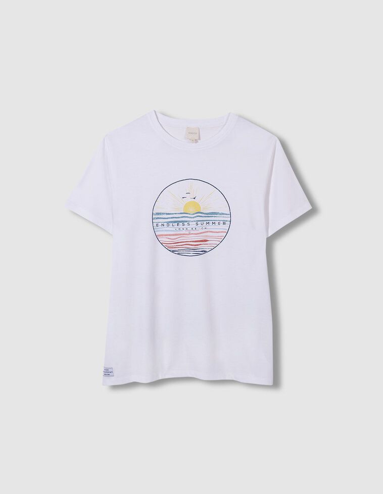 T-shirt  branca com estampado 