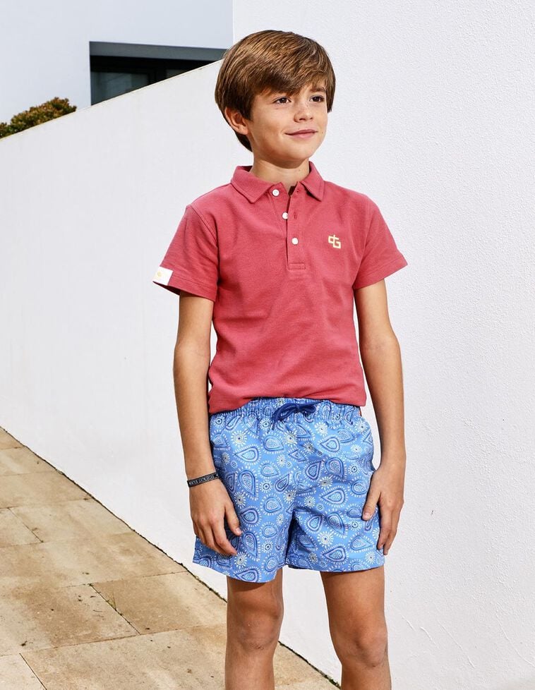 Polo rose détails contrastés