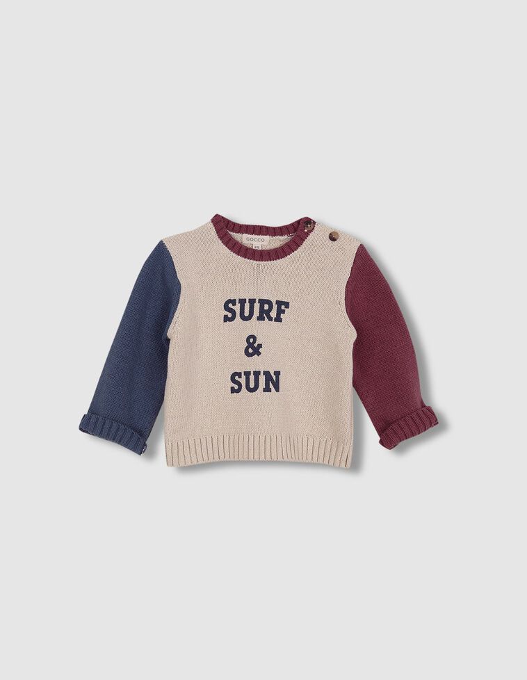 Pull avec intarsia pierre