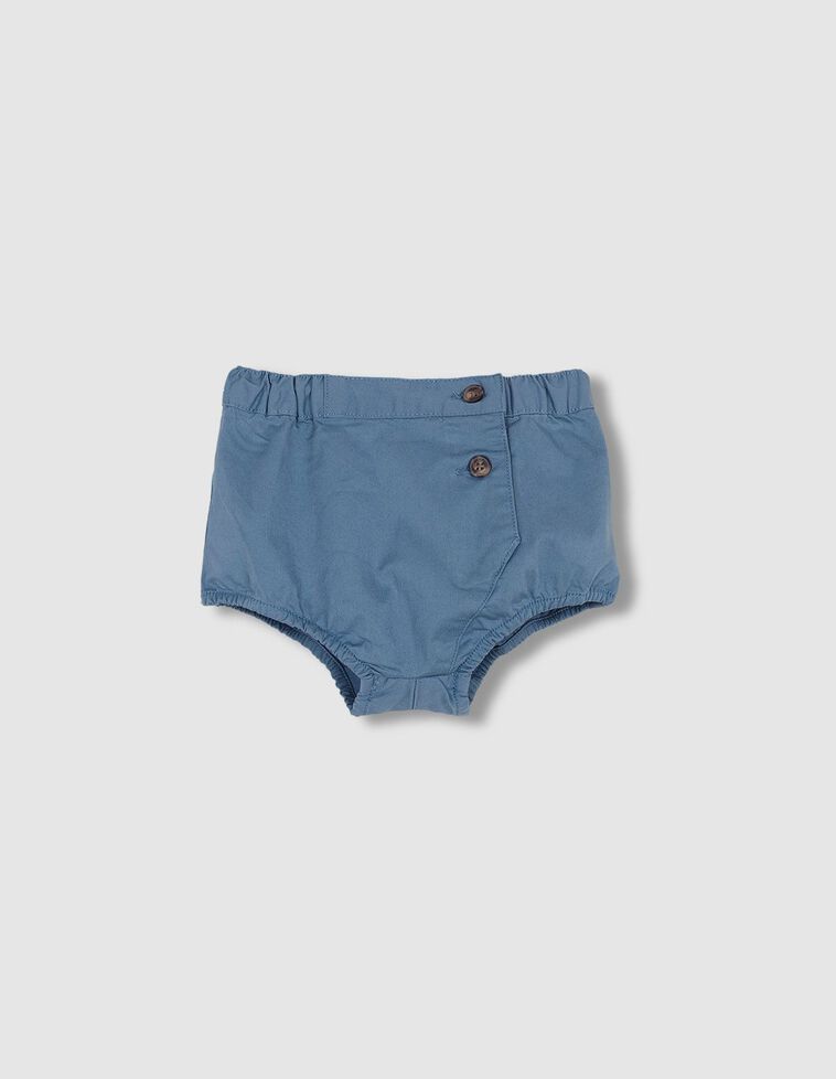 Blaue Pump-Shorts aus Twill mit Kreuzmuster