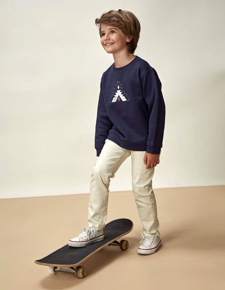Sweat-shirt Azul Estampada Cru Azul Marinho