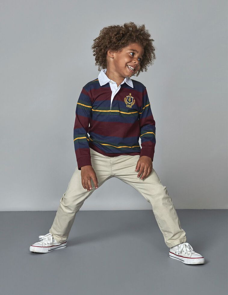 Polo A Righe Grigio Bluastro