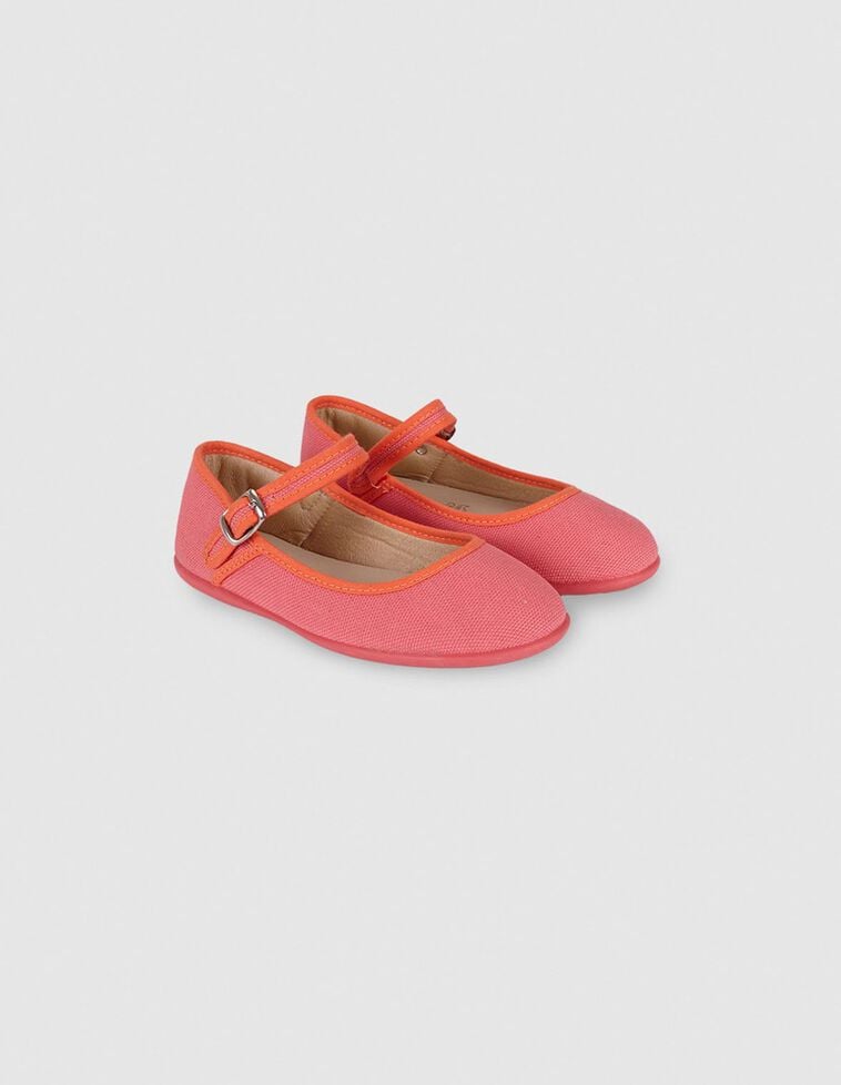 Mary Janes à côtes corail
