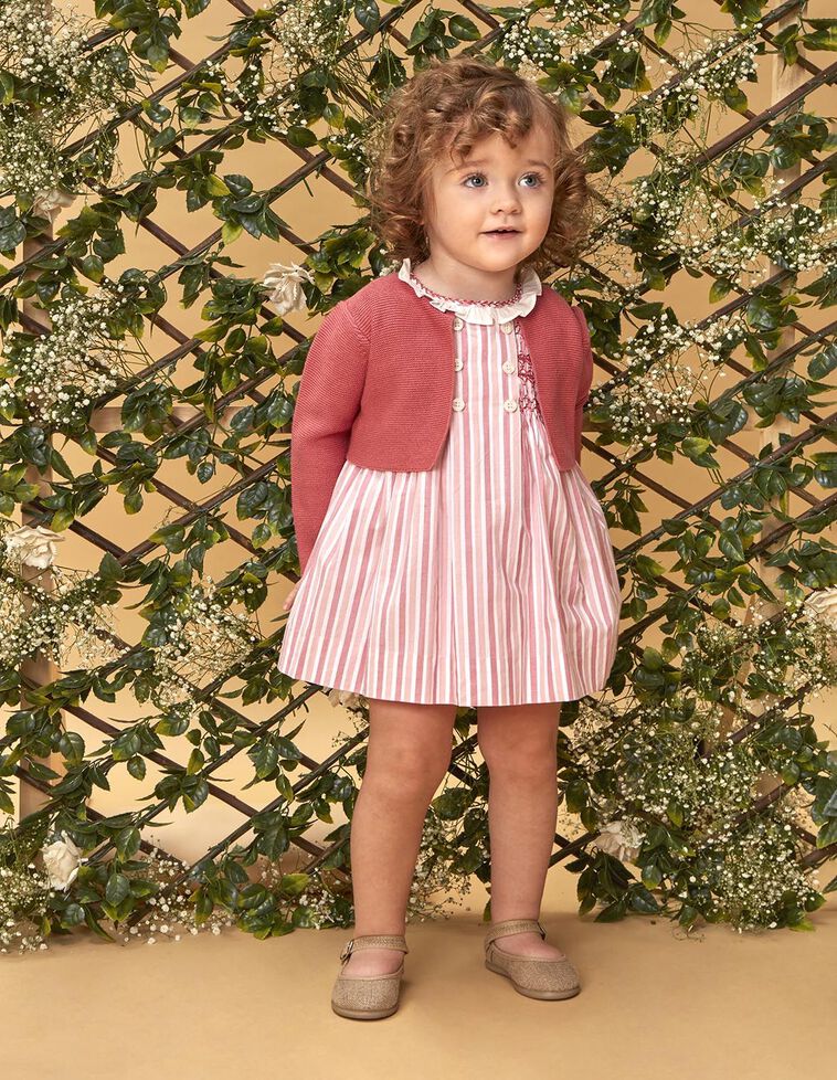Veste point mousse rose