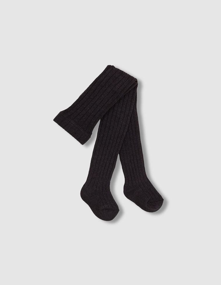 Collants basiques côtelés gris