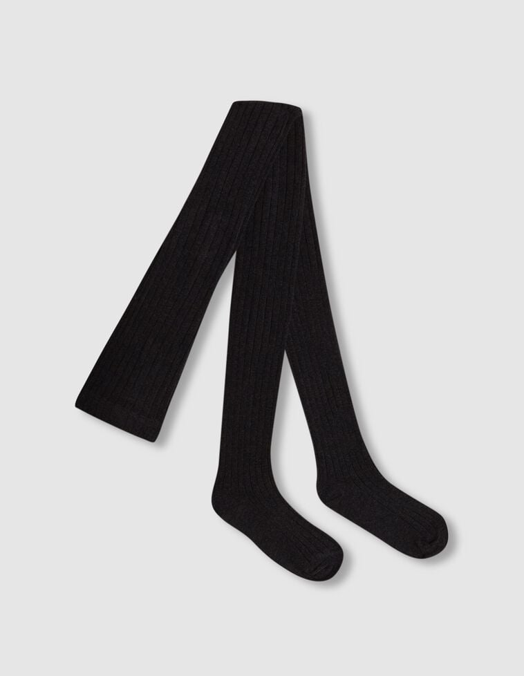 Collants basiques côtelés gris