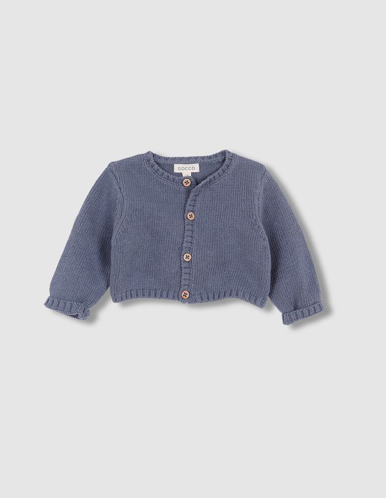 Giacca in maglia  color blu antico