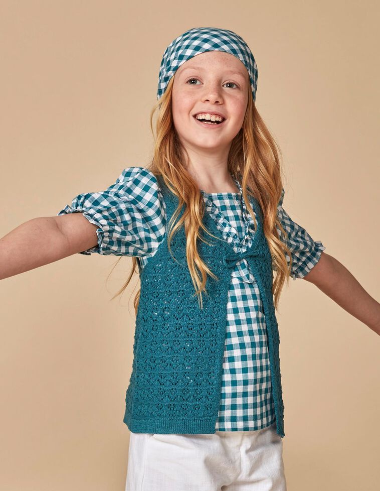 Camicia vichy  color petrolio