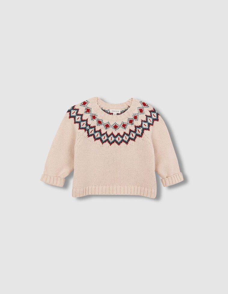 Pull en laine et motif grec pierre