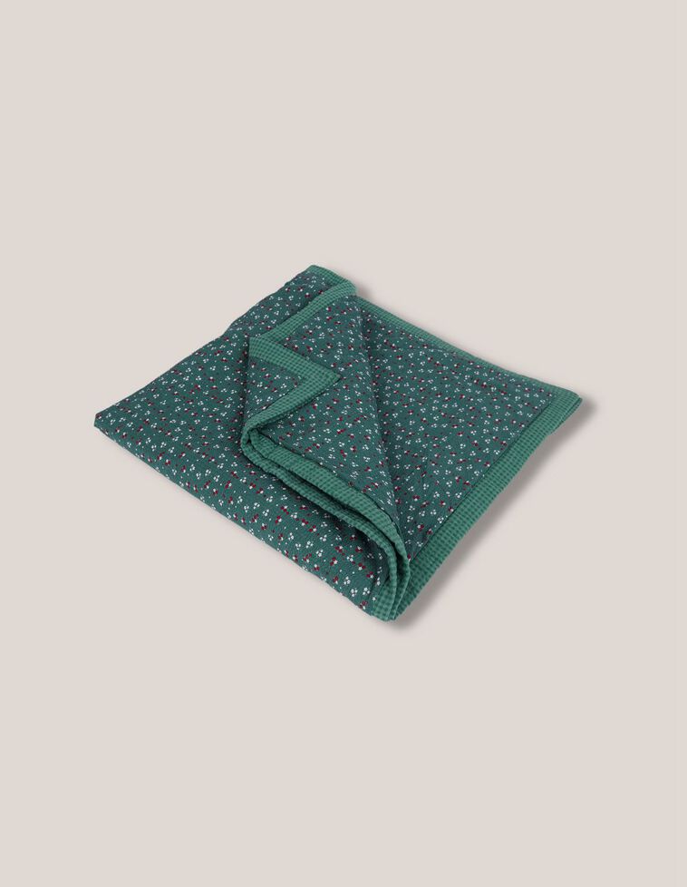 Touca reversível estampada verde