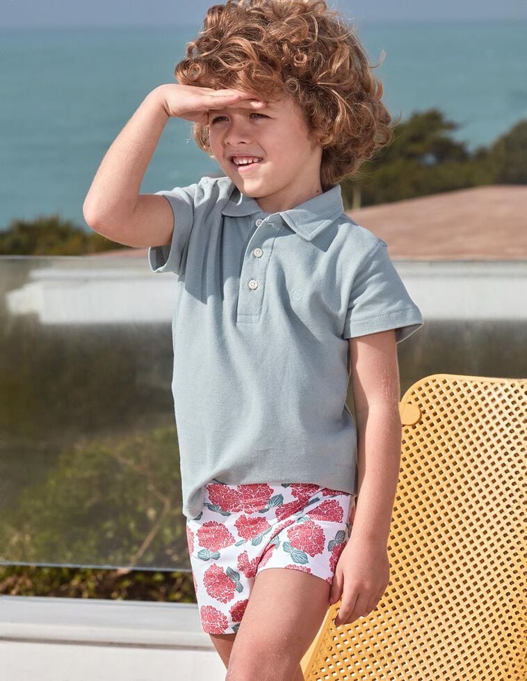 Polo con dettagli a contrasto verde