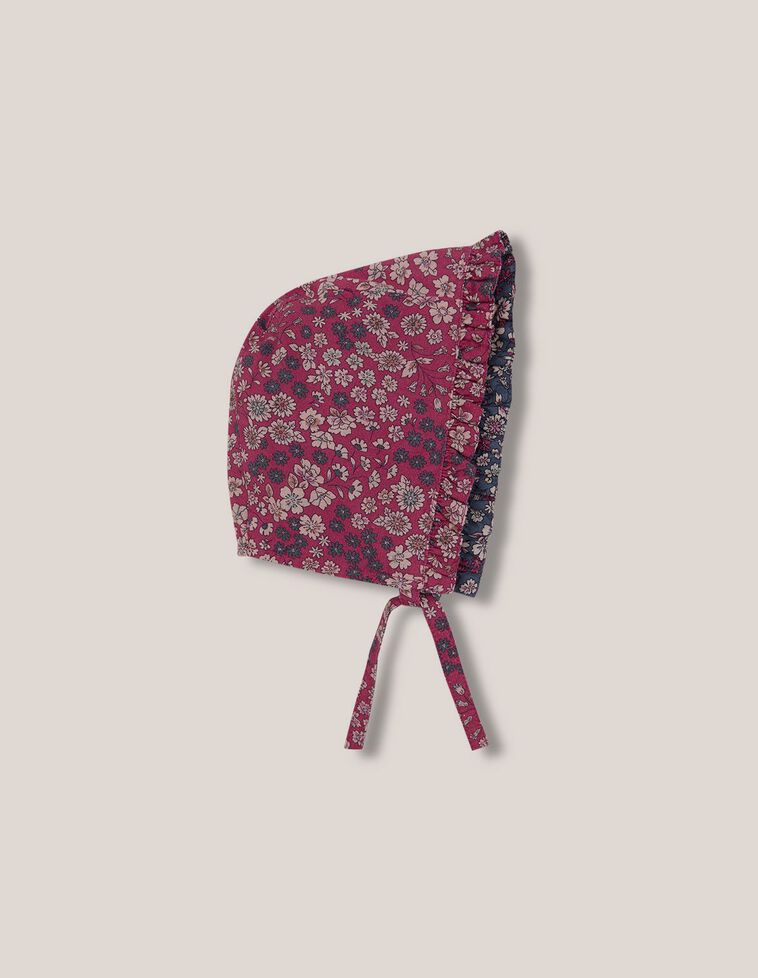 Bonnet type capuche imprimé rose