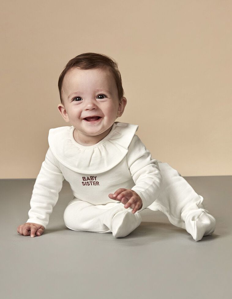 Babygrow Baby Sister Branco Sujo