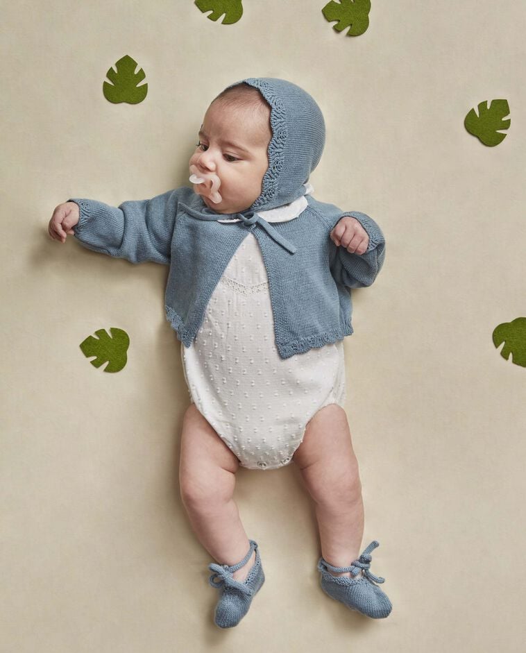 Jacke mit Wellenmotiv in Grau