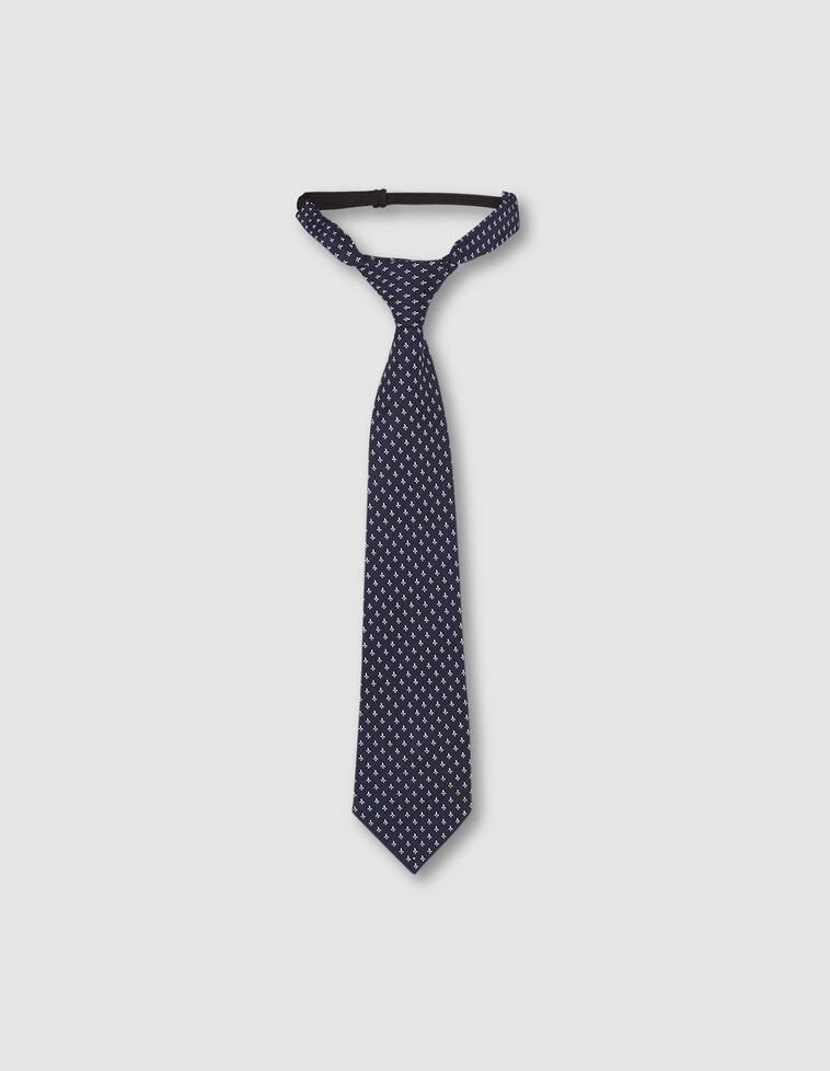 Cravatta color blu con disegno