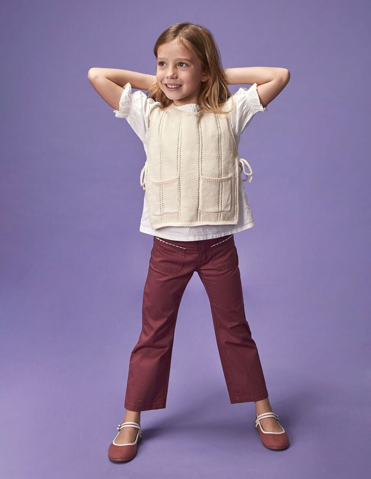 Gilet tricoté pierre