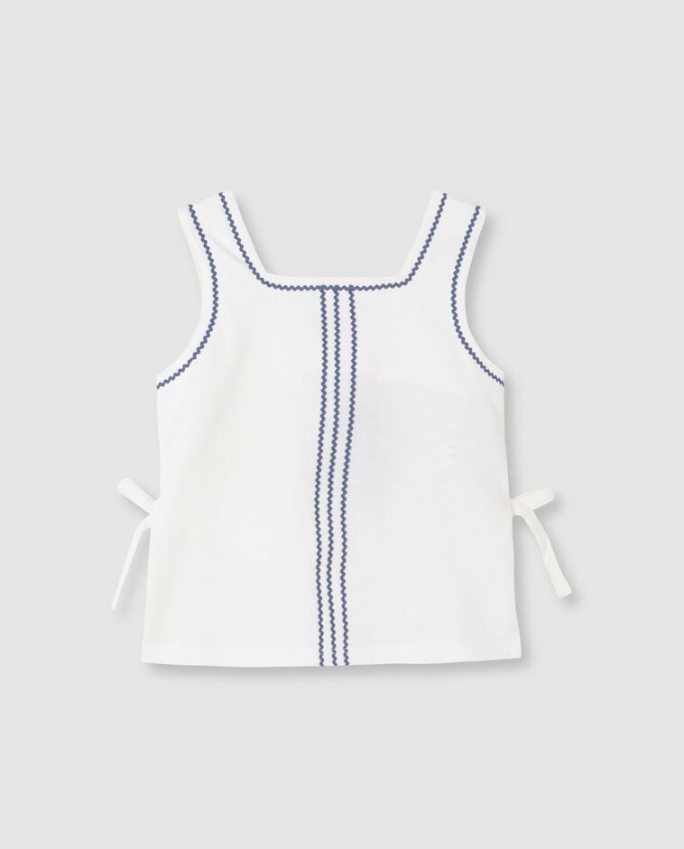 T-shirt avec n&oelig;uds blanc