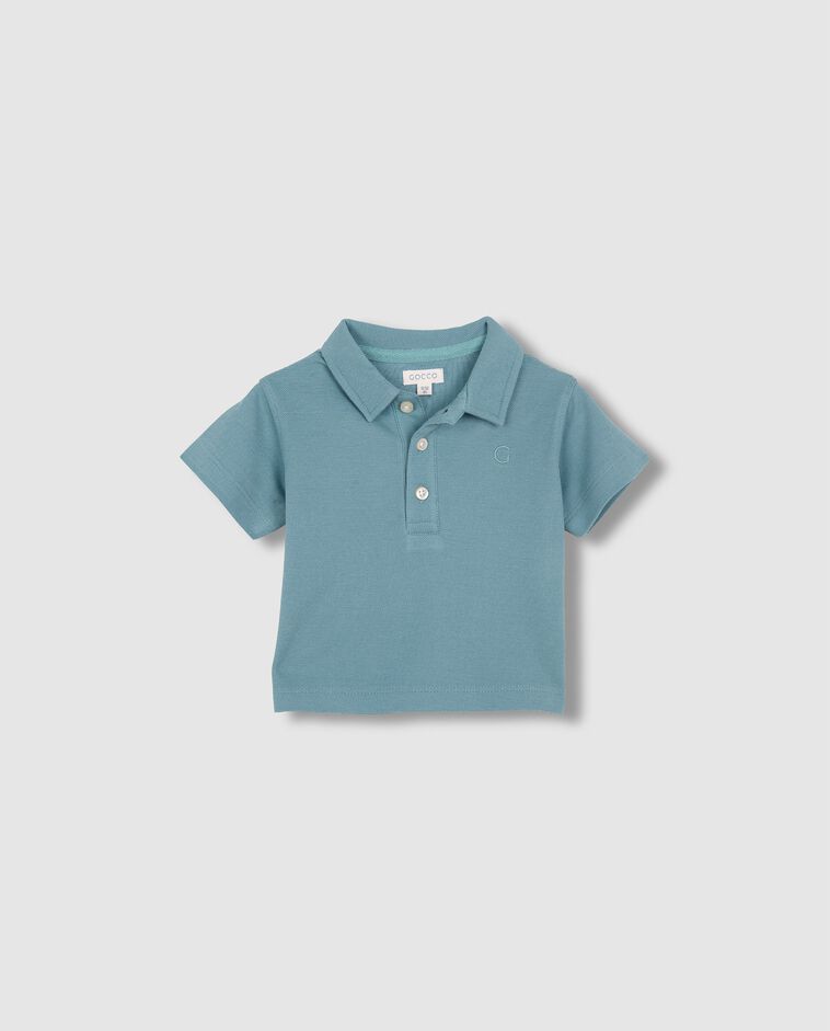 Polo basique en piqu&eacute; vert