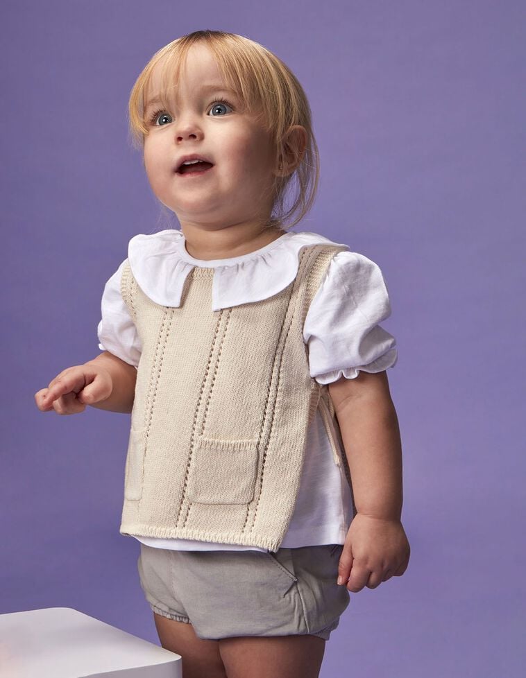 Gilet tricoté pierre