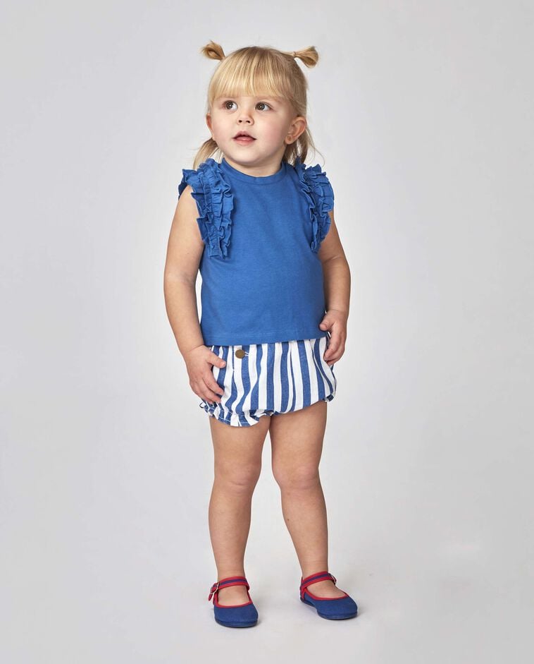 Culotte bouffante crois&eacute;e bleue