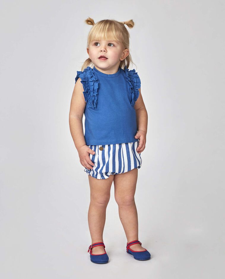 Culotte bouffante crois&eacute;e bleue