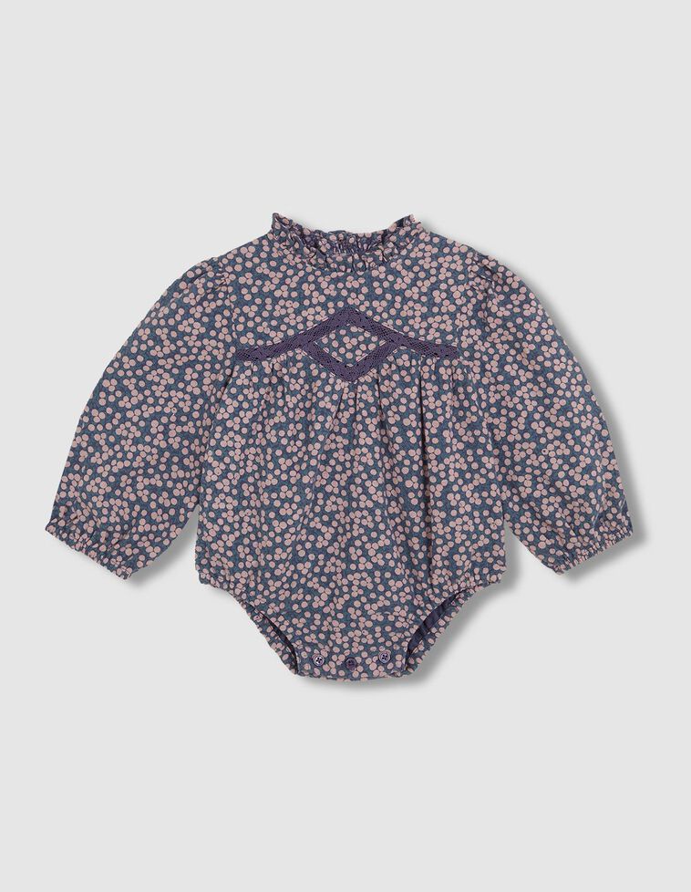 Barboteuse fleurs bleues