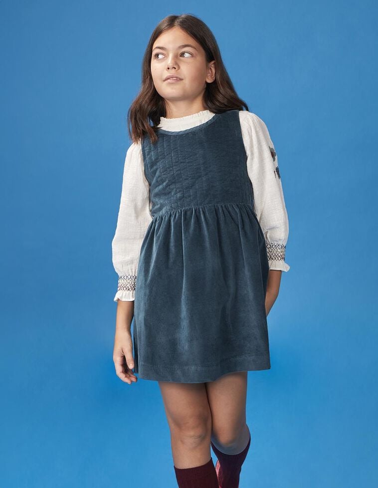 Robe chasuble à détails plissés vert