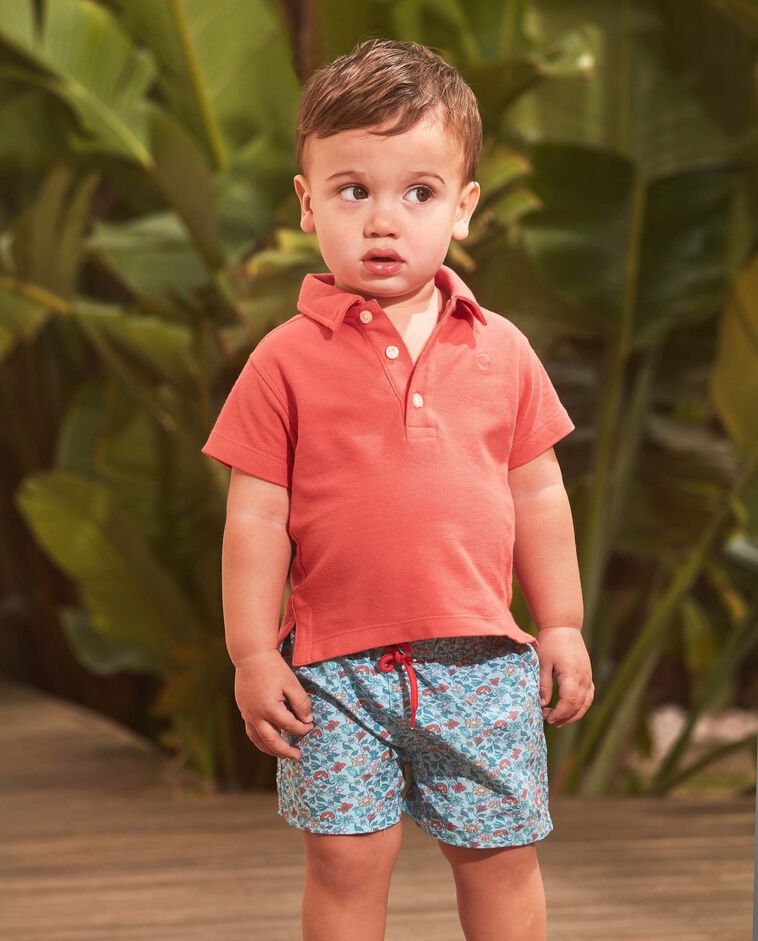 Maillot de bain imprim&eacute; fleuri bleu clair