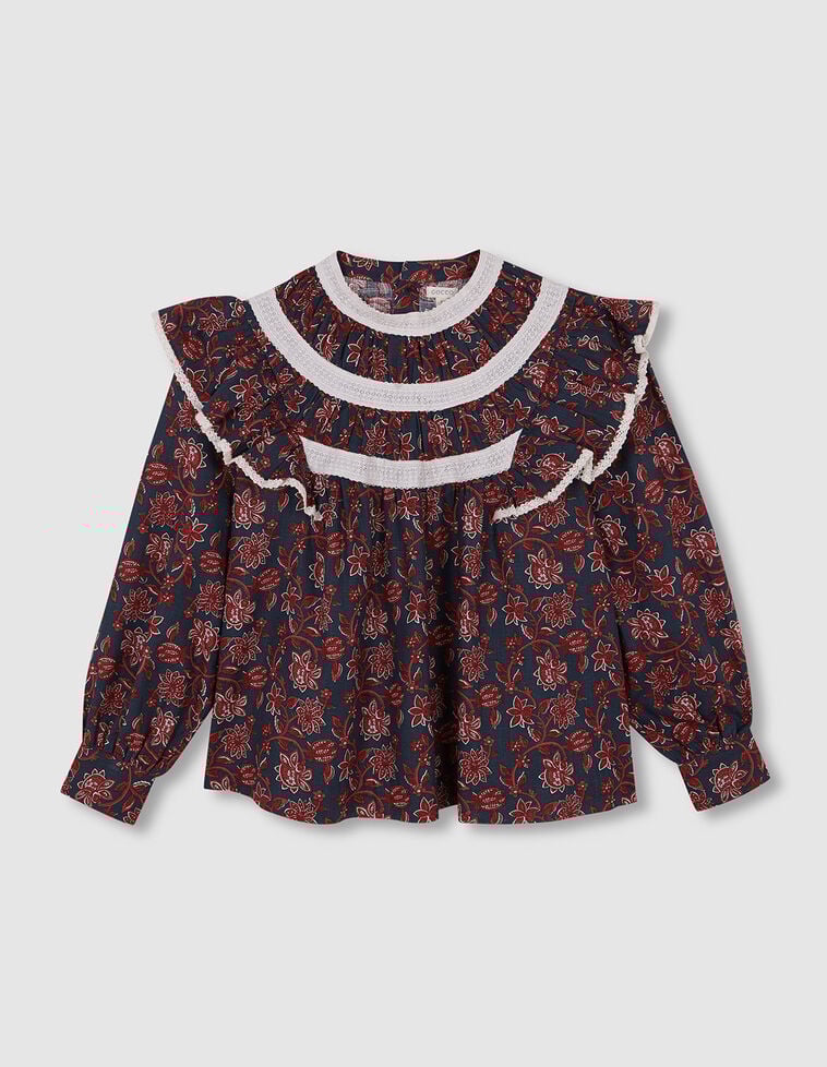 Blouse à bretelles brodées pour maman vert pétrole