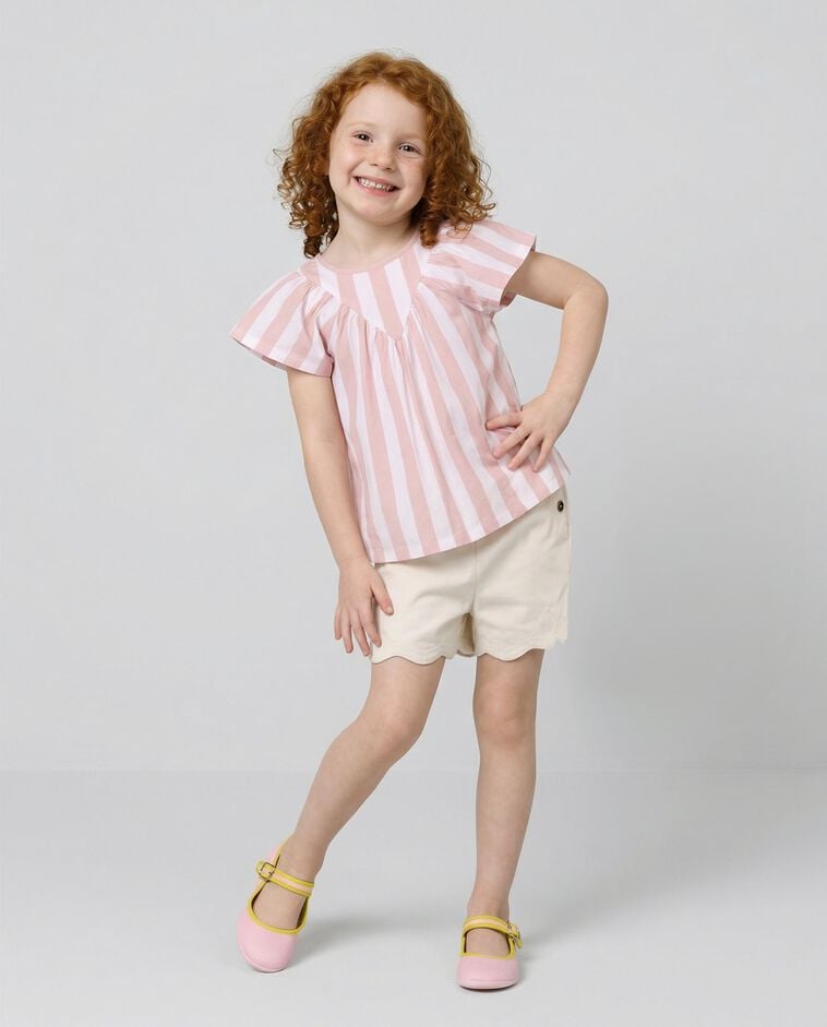 T-shirt de riscas rosa