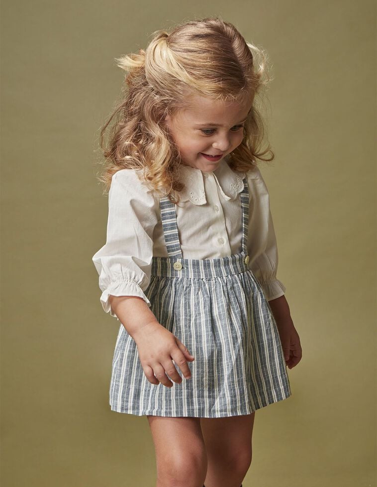 Saia às riscas verde-petróleo