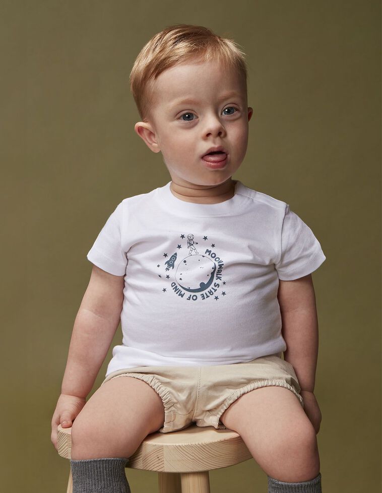 T-shirt imprimé moonwalk blanc T-shirt imprimé moonwalk blanc