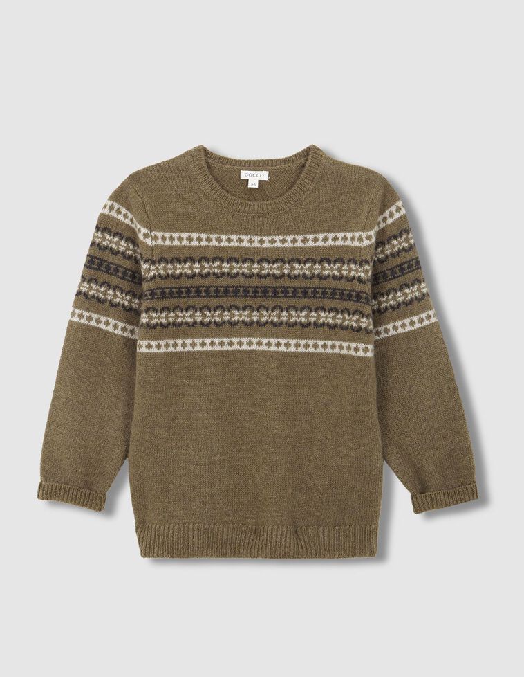 Pull à motif jacquard vert