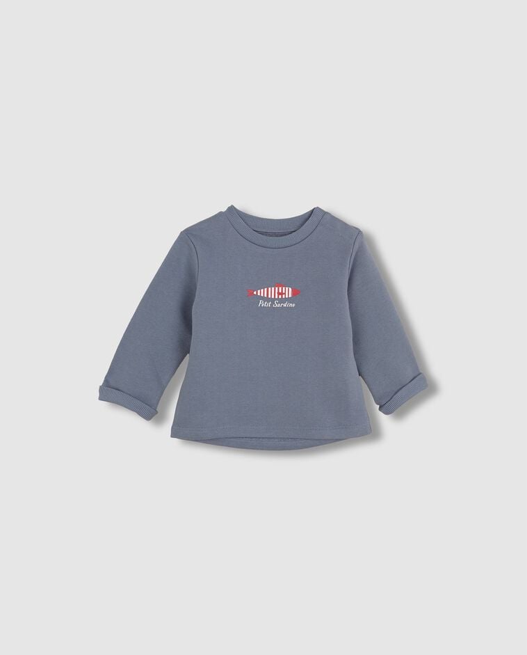 Sweat &agrave; motif bleu clair