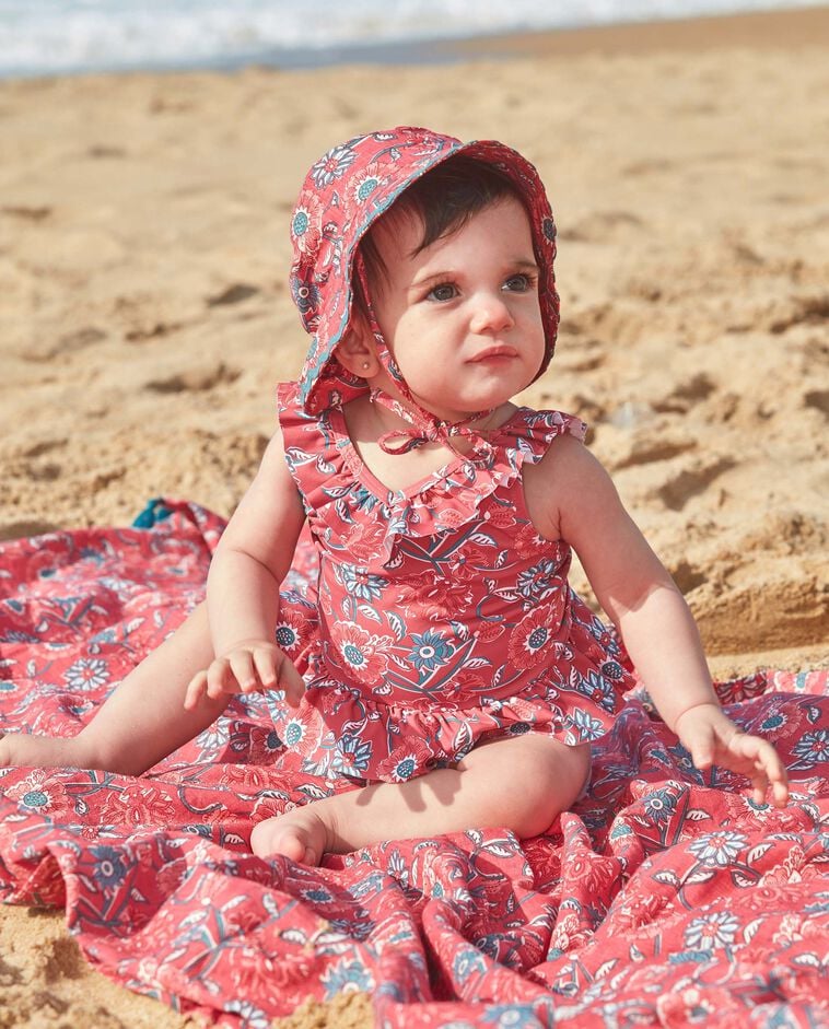 Costume con stampa floreale rosa