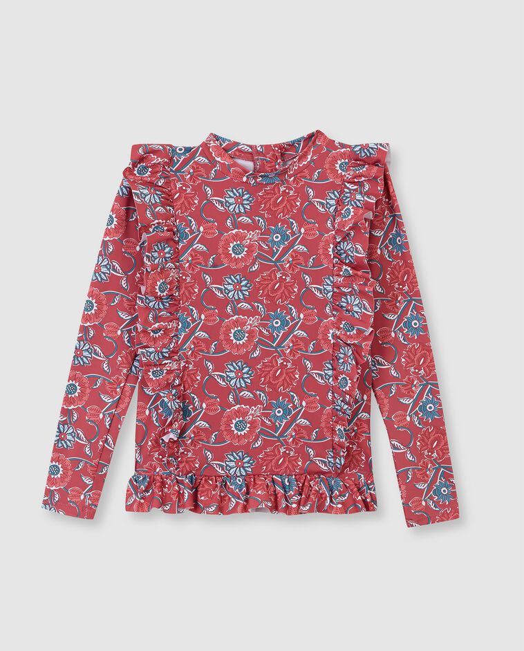 T-shirt de bain avec protection solaire fleurs rose