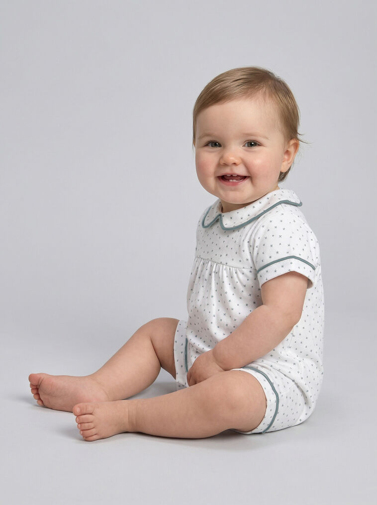 Pyjama imprim&eacute; blanc