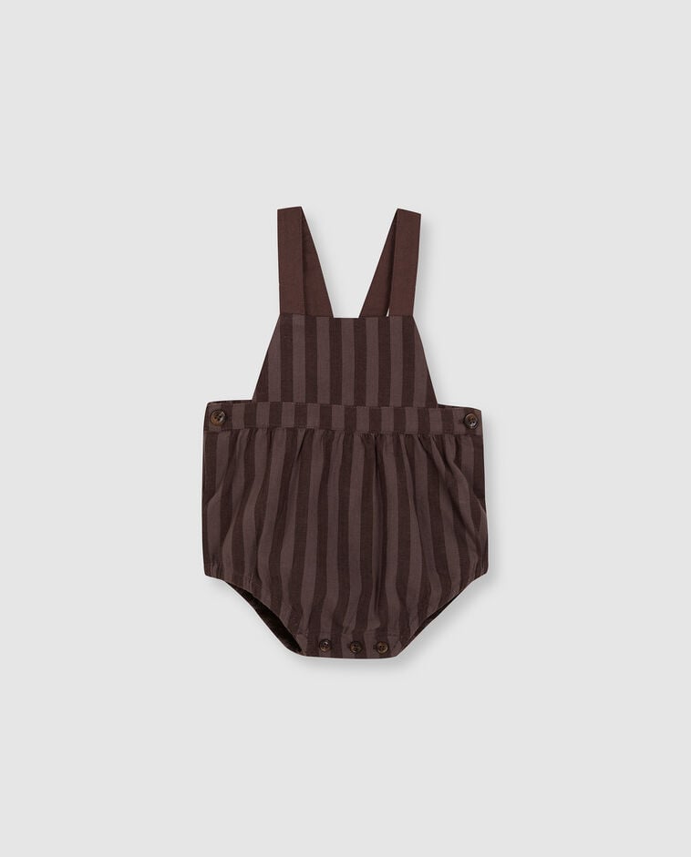 Barboteuse marron &agrave; rayures b&eacute;b&eacute;