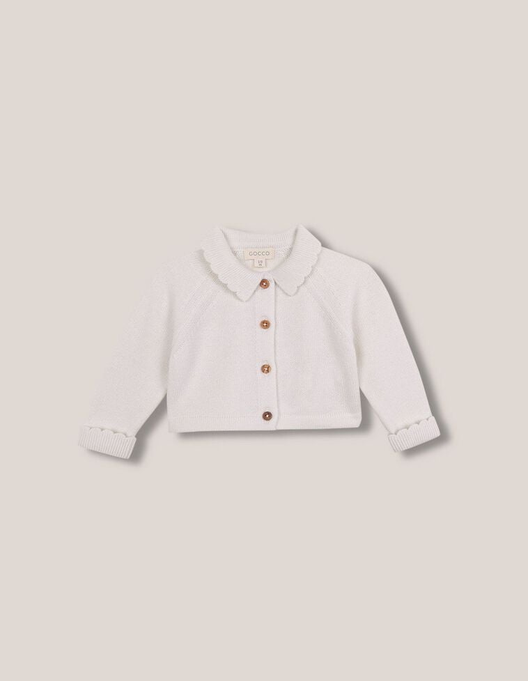 Veste ondulée écru avec laine