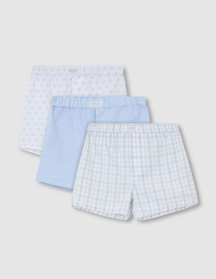 Conjunto de boxers em tecido  azul clara