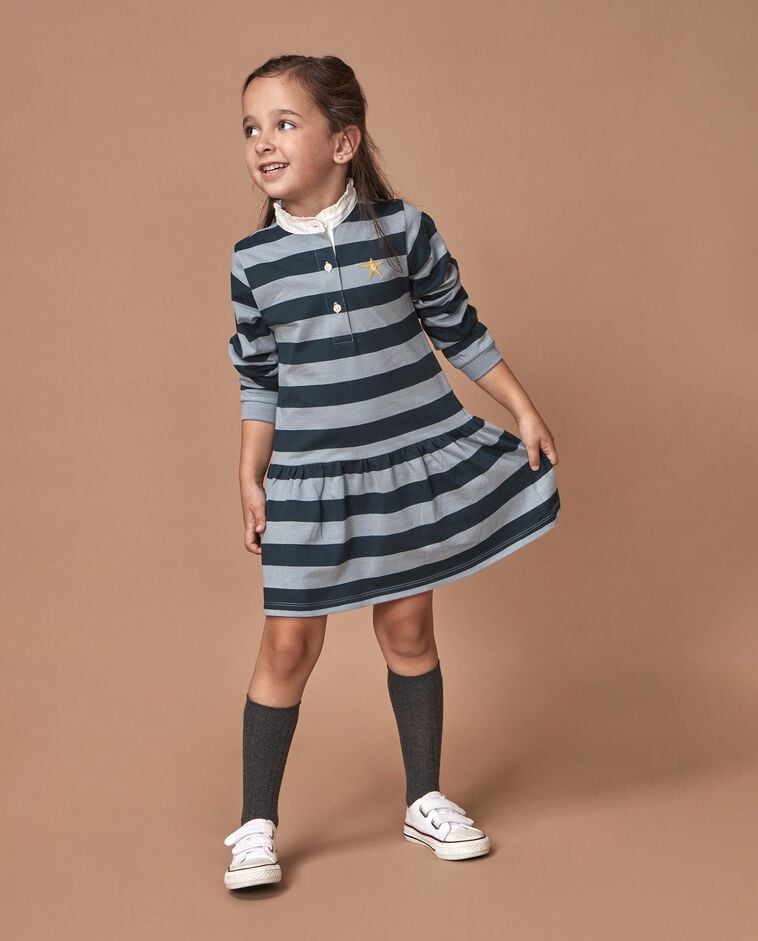 Vestido polo verde com estrela menina