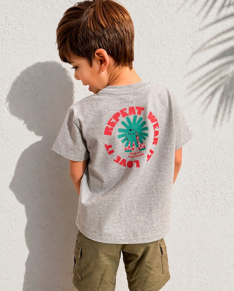 T-shirt &agrave; motif gris