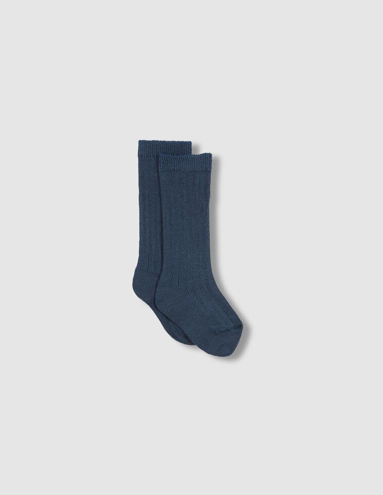 Chaussette unie bleu clair
