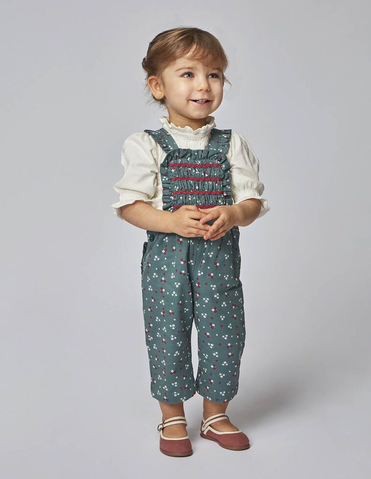 Pantaloni con bretelle verdi