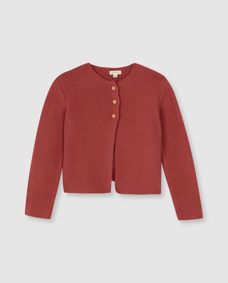 Cardigan en maille manches longues rose