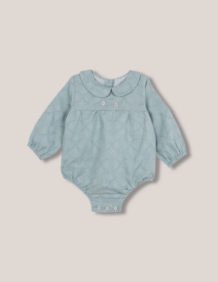 Tutina stampata a manica lunga azzurro 
