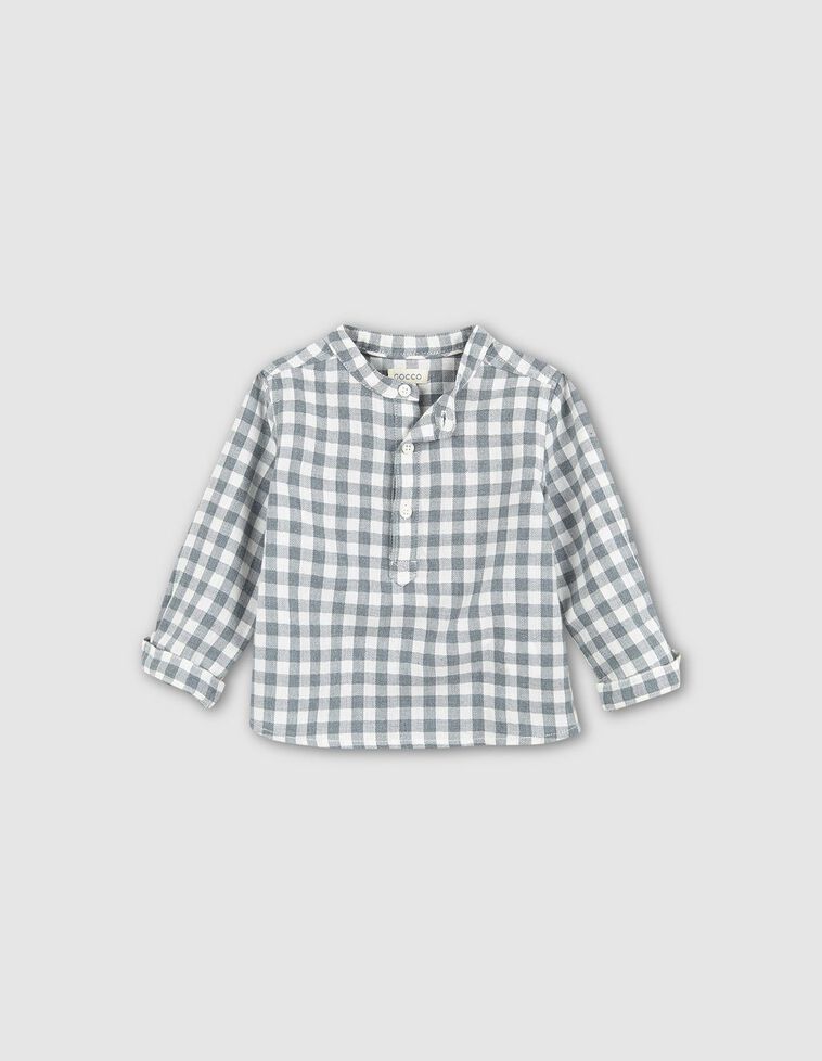 Camicia colletto mao viyella stampata verde